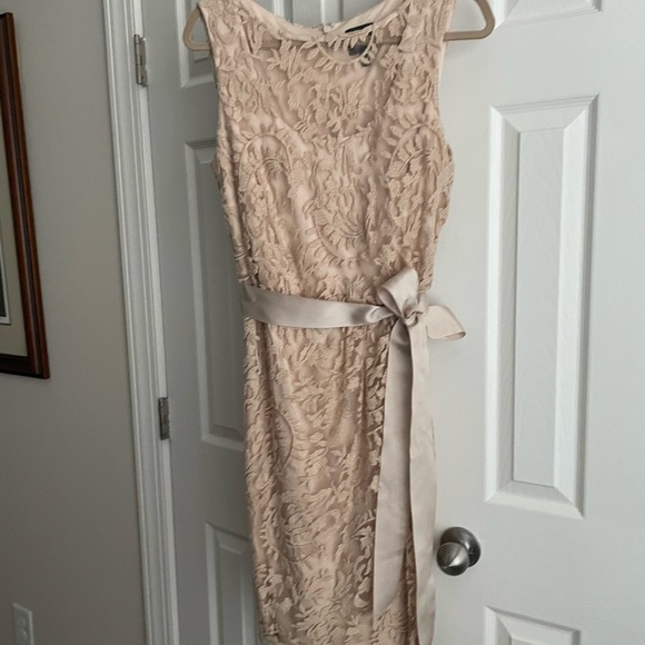 Adrianna Papell Size 12 Cream/Tan Lace dress. Fits like size 10 - Picture 5 of 5